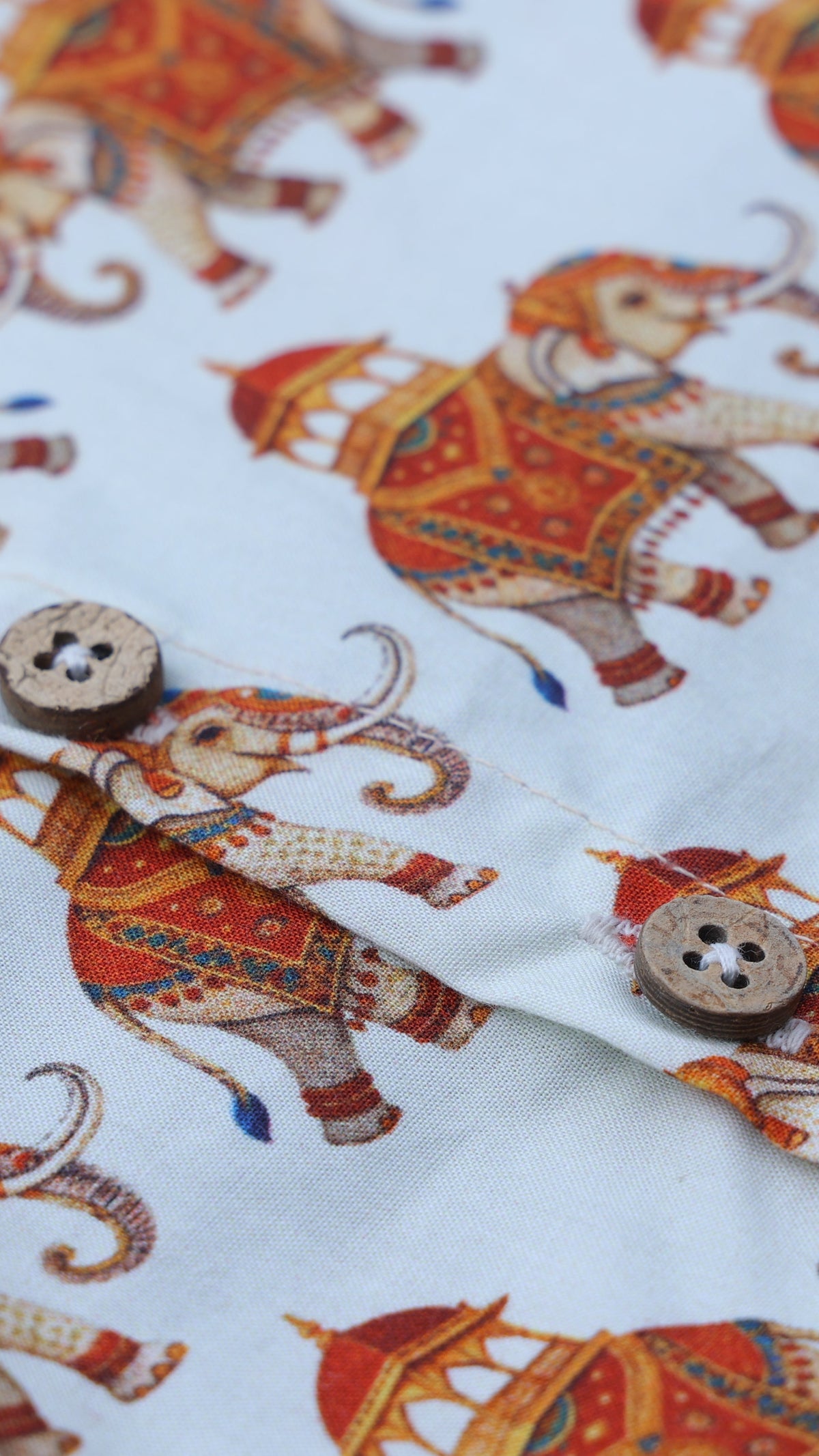 CRIMSON ROYAL ELEPHANT PRINTED KURTA WITH RED DHOTI