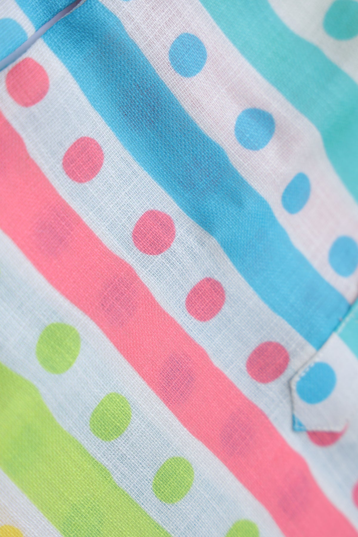 RAINBOW POLKA STRIPES PRINTED KURTA WITH WHITE PAJAMA