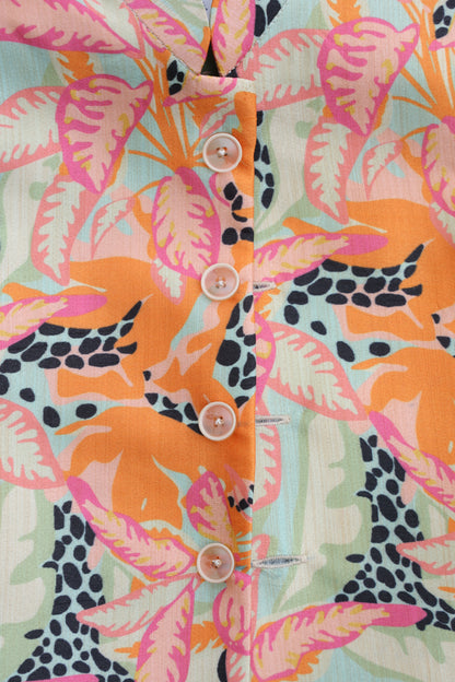 TROPICAL MOSAIC PRINTED BUNDI