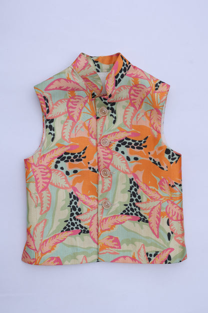 TROPICAL MOSAIC PRINTED BUNDI