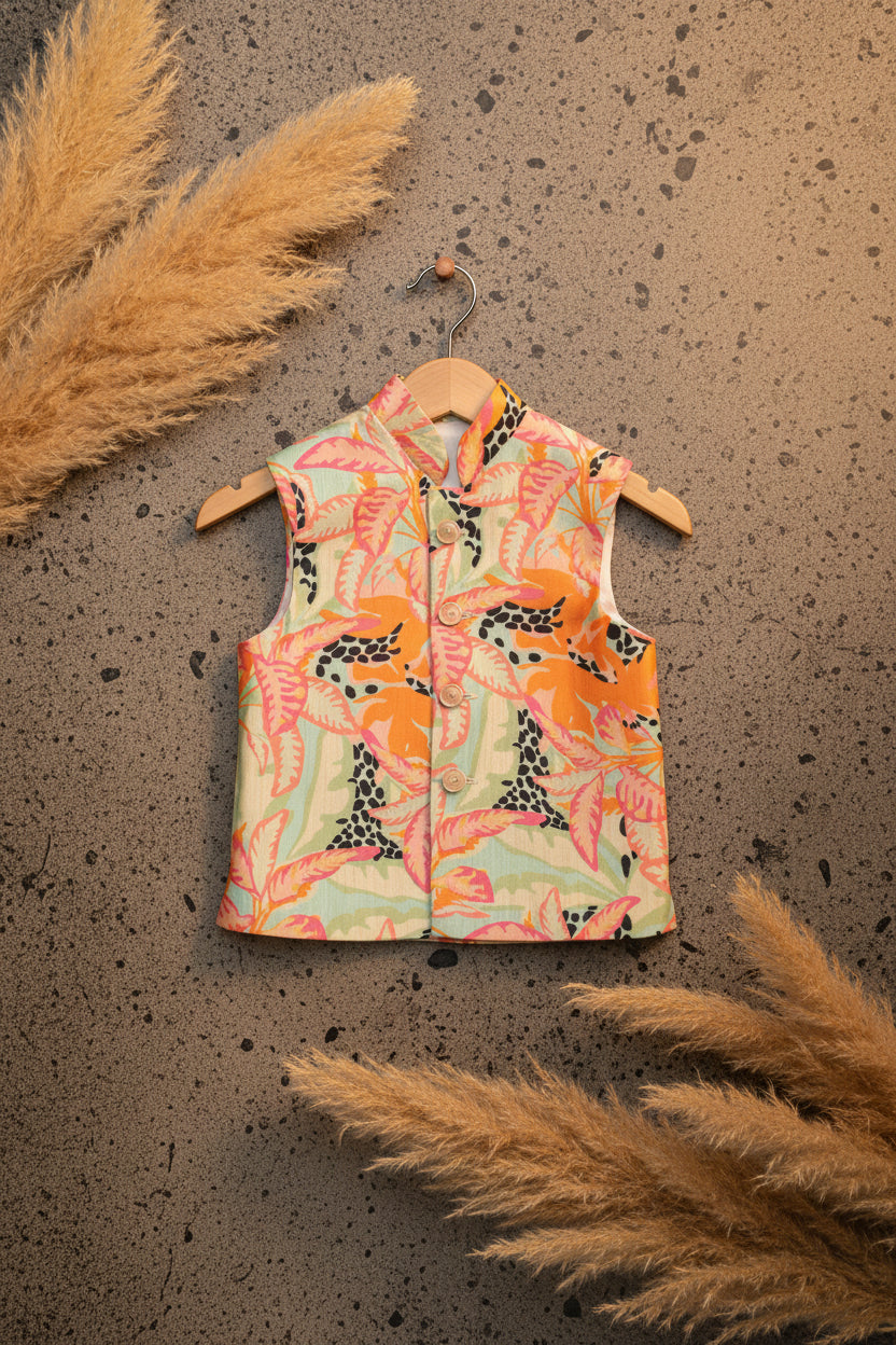 TROPICAL MOSAIC PRINTED BUNDI