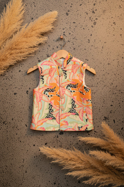 TROPICAL MOSAIC PRINTED BUNDI