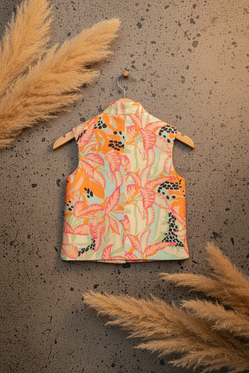 TROPICAL MOSAIC PRINTED BUNDI