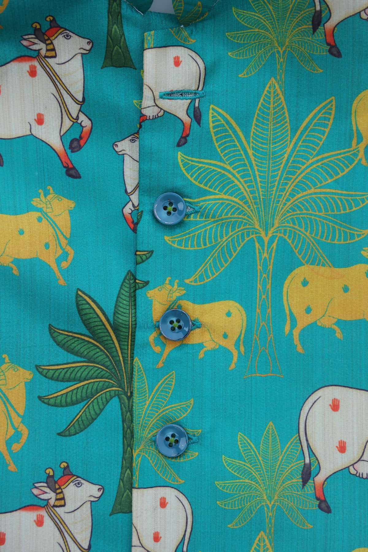 MOO AND MEADOW PRINTED BUNDI WITH KURTA PAJAMA SET
