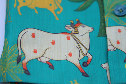 MOO AND MEADOW PRINTED BUNDI WITH KURTA PAJAMA SET