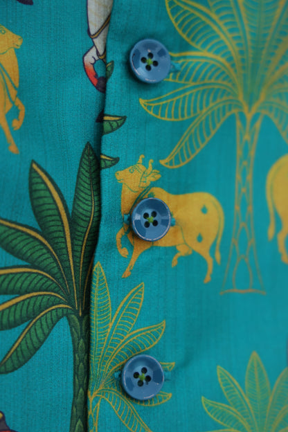 MOO AND MEADOW PRINTED BUNDI WITH KURTA PAJAMA SET