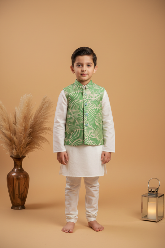 EMERALD CANOPY PRINTED BUNDI