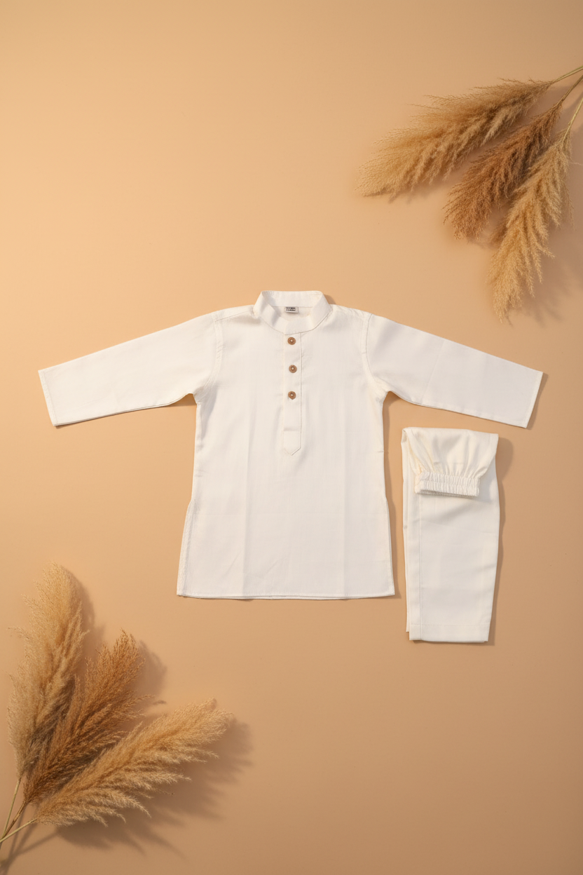 BUTTER CREAM BEIGE KURTA & PAJAMA SET