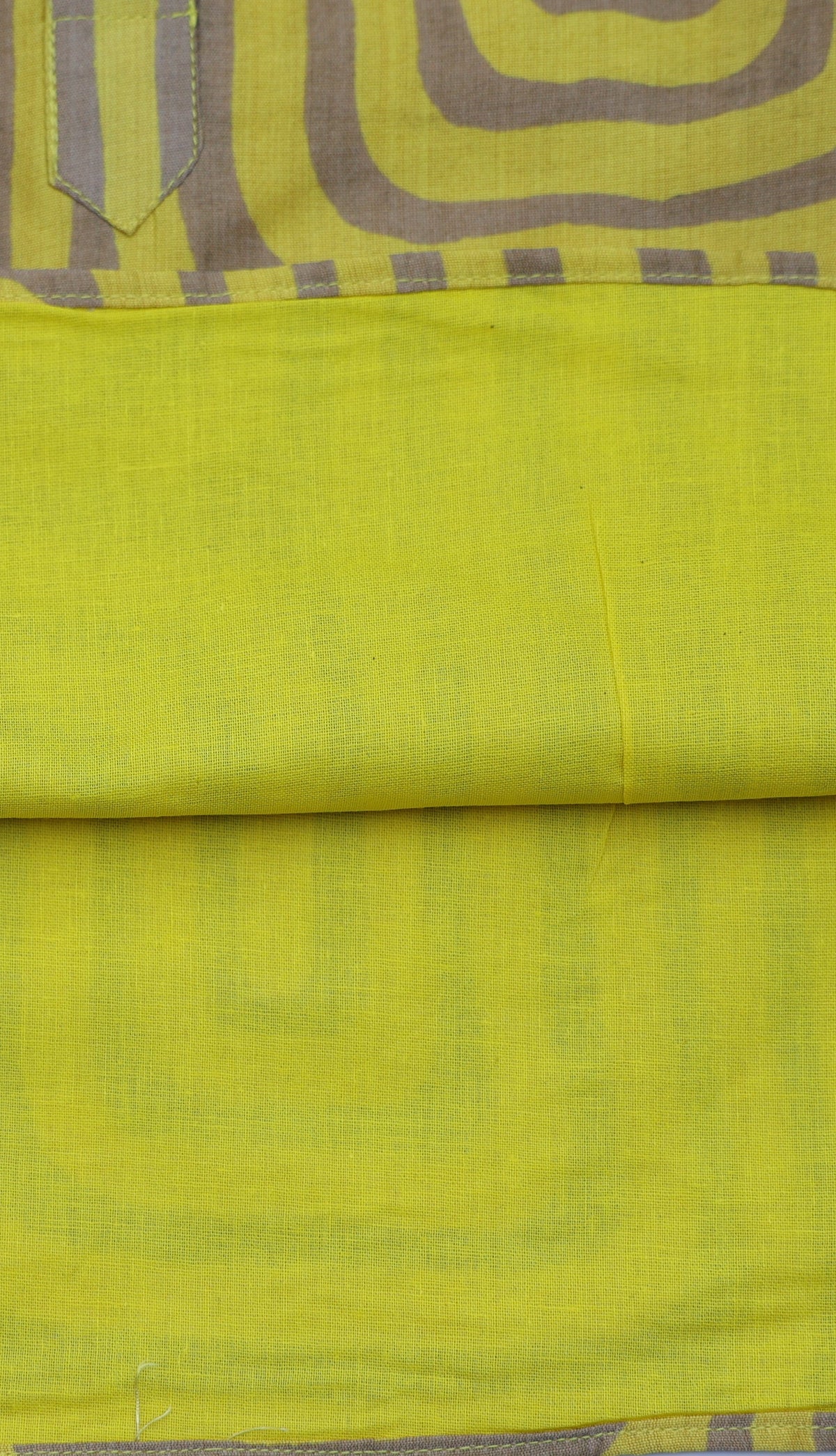 OCHRE LABYRINTH PRINTED KURTA WITH BEIGE PAJAMA