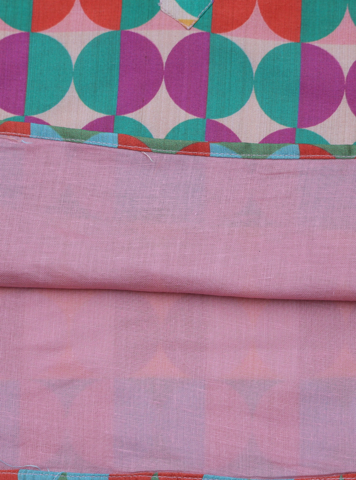 RETRO COLOR BLOCK PRINTED KURTA WITH BEIGE PAJAMA
