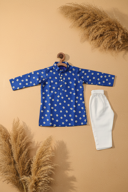NEEL ROYAL PRINTED KURTA WITH WHITE PAJAMA