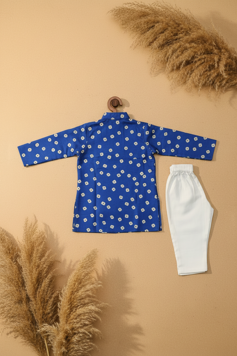NEEL ROYAL PRINTED KURTA WITH WHITE PAJAMA