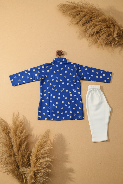 NEEL ROYAL PRINTED KURTA WITH WHITE PAJAMA