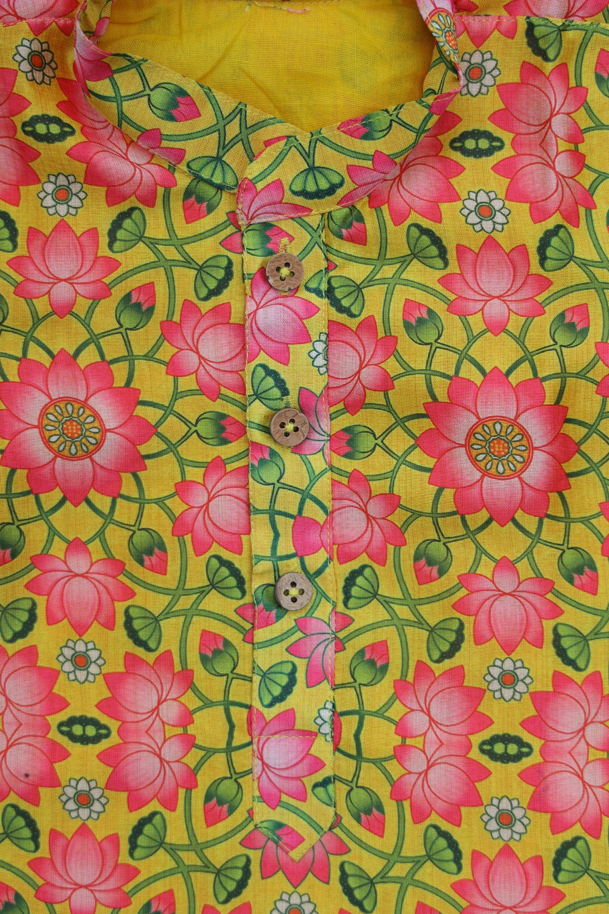 SAFFRON BLOSSOM PRINTED KURTA WITH WHITE PAJAMA