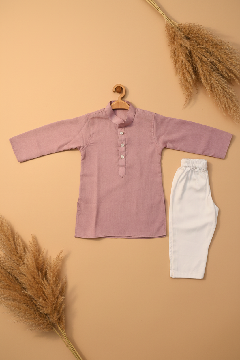 ROYAL GRACE EMBROIDERED  BUNDI WITH LIGHT PURPLE KURTA & WHITE PAJAMA