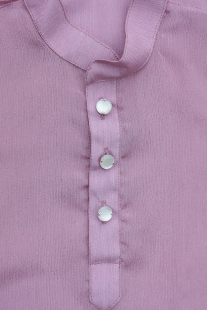 ROYAL GRACE EMBROIDERED  BUNDI WITH LIGHT PURPLE KURTA & WHITE PAJAMA