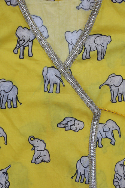 GILDED AIRAVAT PRINTED KURTA WITH WHITE DHOTI