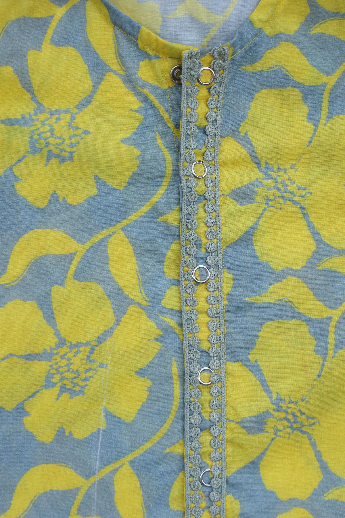 GOLDEN BLOOM PRINTED KURTA WITH GREY PAJAMA