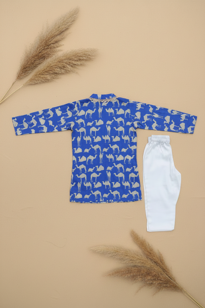 DESERT TRAIL PRINTED FULL SLEEVE KURTA & PAJAMA SET