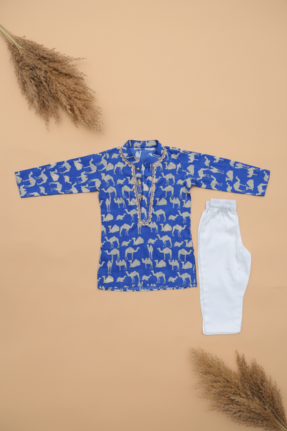 DESERT TRAIL PRINTED FULL SLEEVE KURTA & PAJAMA SET